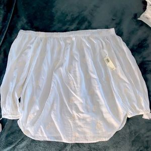 Old Navy White Off Shoulder Top